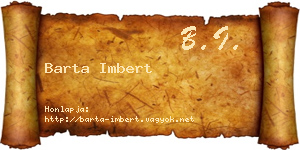 Barta Imbert névjegykártya